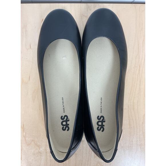 SAS Womens Scenic Ballet Flats Black Leather Comfort Flat Size 7 1/2 N - Picture 4 of 7